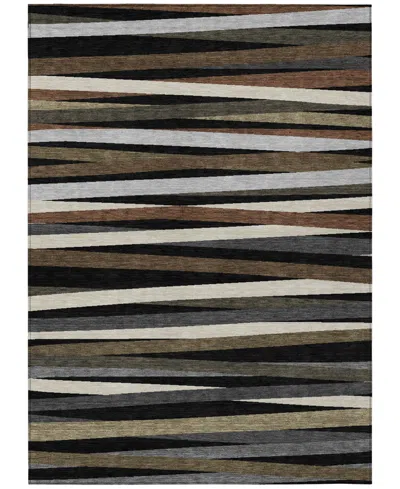 Addison Chantille Machine Washable Acn997 5'x7'6" Area Rug In Black