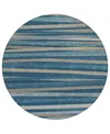 Addison Chantille Machine Washable Acn997 8'x8' Round Area Rug In Denim