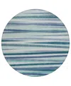 Addison Chantille Machine Washable Acn997 8'x8' Round Area Rug In Teal