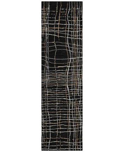 Addison Chantille Machine Washable Acn998 2'3"x7'6" Runner Area Rug In Black