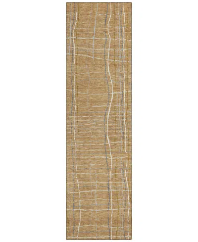 Addison Chantille Machine Washable Acn998 2'3"x7'6" Runner Area Rug In Gold