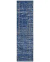 Addison Chantille Machine Washable Acn998 2'3"x7'6" Runner Area Rug In Navy