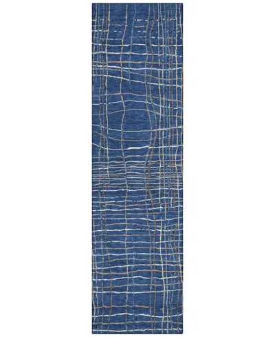 Addison Chantille Machine Washable Acn998 2'3"x7'6" Runner Area Rug In Navy