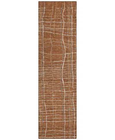 Addison Chantille Machine Washable Acn998 2'3"x7'6" Runner Area Rug In Paprika