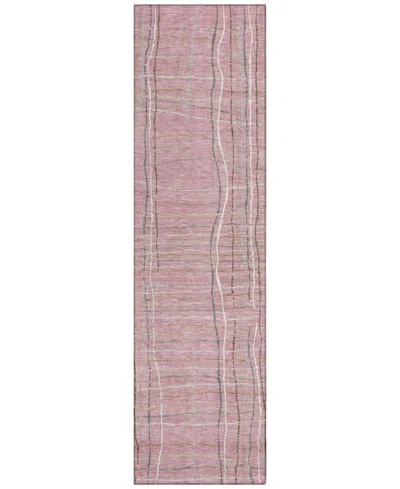 Addison Chantille Machine Washable Acn998 2'3"x7'6" Runner Area Rug In Pink