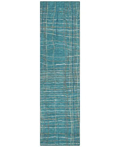 Addison Chantille Machine Washable Acn998 2'3"x7'6" Runner Area Rug In Teal