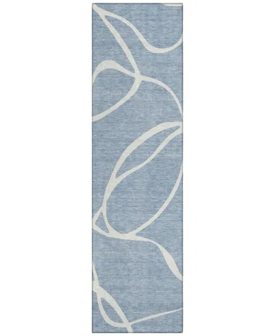 Addison Chantille Machine Washable Acn999 2'3"x7'6" Runner Area Rug In Denim