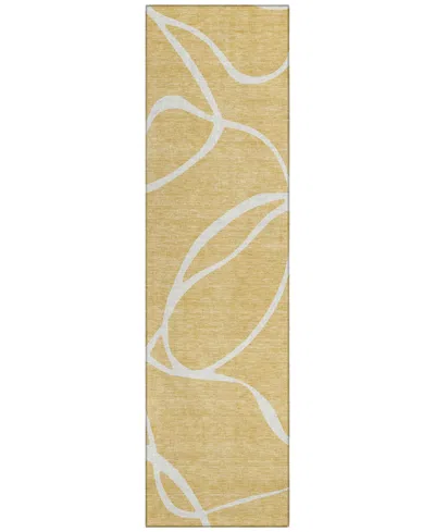 Addison Chantille Machine Washable Acn999 2'3"x7'6" Runner Area Rug In Gold