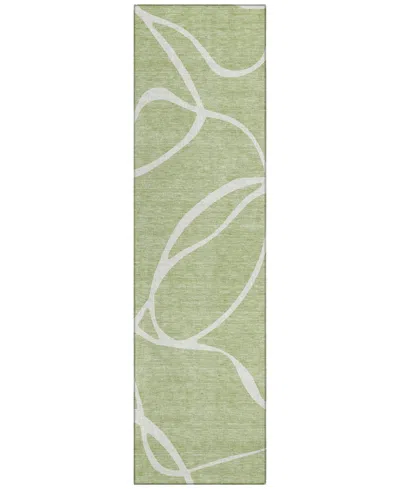 Addison Chantille Machine Washable Acn999 2'3"x7'6" Runner Area Rug In Grass