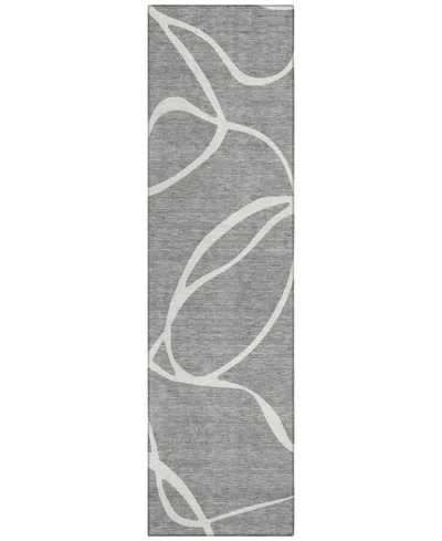 Addison Chantille Machine Washable Acn999 2'3"x7'6" Runner Area Rug In Gray