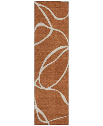 Addison Chantille Machine Washable Acn999 2'3"x7'6" Runner Area Rug In Paprika