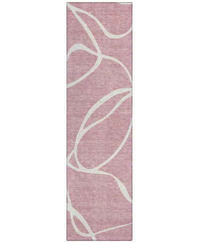 Addison Chantille Machine Washable Acn999 2'3"x7'6" Runner Area Rug In Pink