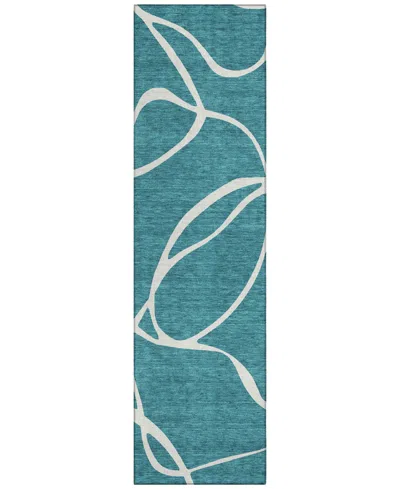 Addison Chantille Machine Washable Acn999 2'3"x7'6" Runner Area Rug In Teal