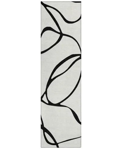 Addison Chantille Machine Washable Acn999 2'3"x7'6" Runner Area Rug In White