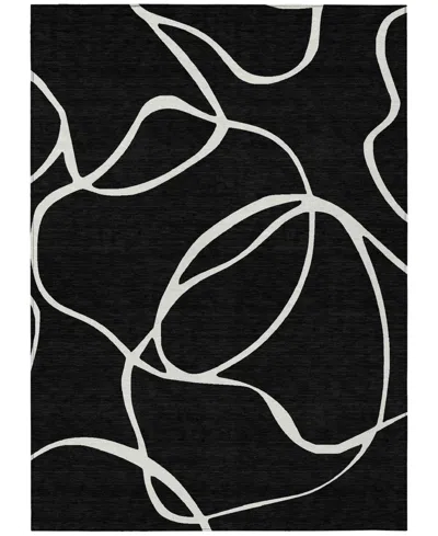 Addison Chantille Machine Washable Acn999 2'6"x3'10" Area Rug In Black