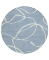 Addison Chantille Machine Washable Acn999 8'x8' Round Area Rug In Denim