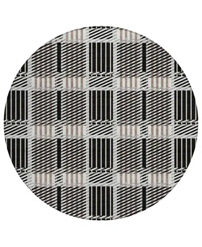 Addison Chantille Mahine Washable Acn1000 8'x8' Round Area Rug In Black