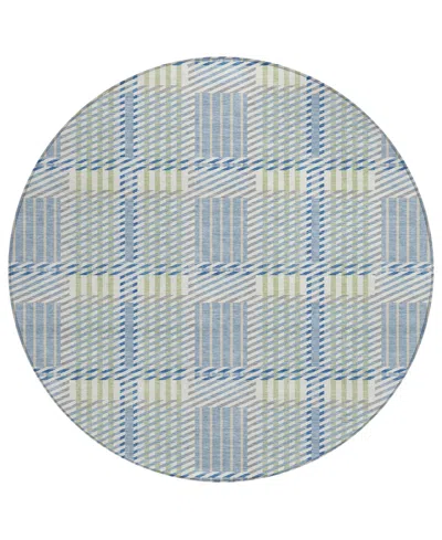 Addison Chantille Mahine Washable Acn1000 8'x8' Round Area Rug In Denim