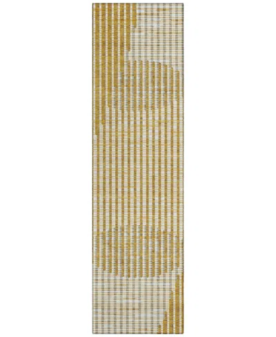 Addison Chantille Mahine Washable Acn1001 2'3"x7'6" Runner Area Rug In Gold