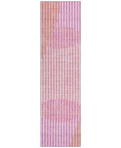 Addison Chantille Mahine Washable Acn1001 2'3"x7'6" Runner Area Rug In Pink