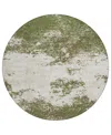 Addison Chantille Mahine Washable Acn1027 8'x8' Round Area Rug In Olive