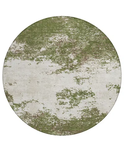 Addison Chantille Mahine Washable Acn1027 8'x8' Round Area Rug In Olive