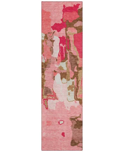 Addison Chantille Mahine Washable Acn1028 2'3"x7'6" Runner Area Rug In Coral