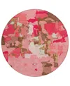 Addison Chantille Mahine Washable Acn1028 8'x8' Round Area Rug In Coral