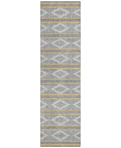Addison Chantille Mahine Washable Acn1029 2'3"x7'6" Runner Area Rug In Gray