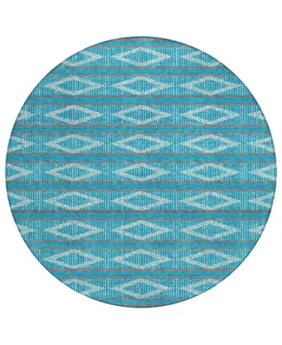 Addison Chantille Mahine Washable Acn1029 8'x8' Round Area Rug In Teal
