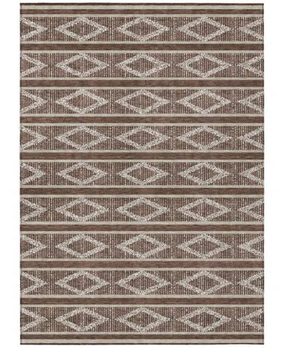 Addison Chantille Mahine Washable Acn1029 9'x12' Area Rug In Brown