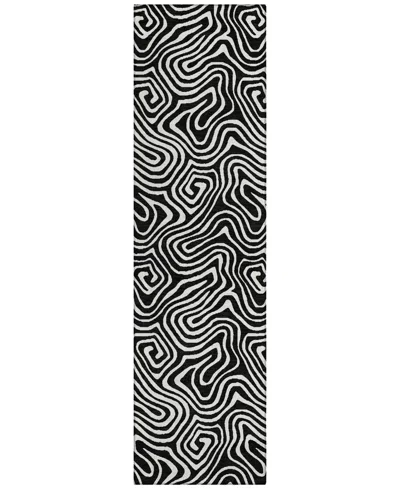 Addison Chantille Machine Washable Acn1030 2'3"x7'6" Runner Area Rug In Black