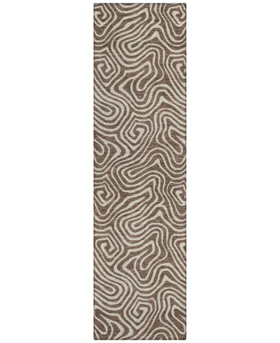 Addison Chantille Mahine Washable Acn1030 2'3"x7'6" Runner Area Rug In Brown