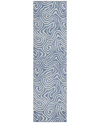 Addison Chantille Mahine Washable Acn1030 2'3"x7'6" Runner Area Rug In Denim