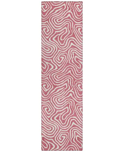 Addison Chantille Mahine Washable Acn1030 2'3"x7'6" Runner Area Rug In Rose
