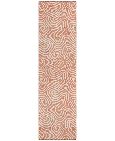 Addison Chantille Mahine Washable Acn1030 2'3"x7'6" Runner Area Rug In Salmon