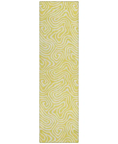 Addison Chantille Mahine Washable Acn1030 2'3"x7'6" Runner Area Rug In Yellow