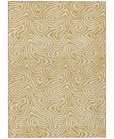 Addison Chantille Mahine Washable Acn1030 5'x7'6" Area Rug In Gold