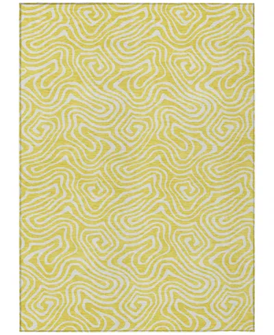 Addison Chantille Machine Washable Acn1030 5'x7'6" Area Rug In Yellow