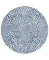 Addison Chantille Mahine Washable Acn1030 8'x8' Round Area Rug In Denim