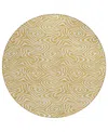 Shop Addison Chantille Machine Washable Acn1030 8'x8' Round Area Rug In Gold