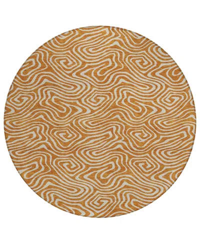 Addison Chantille Mahine Washable Acn1030 8'x8' Round Area Rug In Paprika