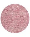 Addison Chantille Mahine Washable Acn1030 8'x8' Round Area Rug In Rose