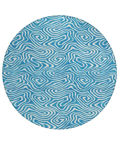 Addison Chantille Mahine Washable Acn1030 8'x8' Round Area Rug In Teal