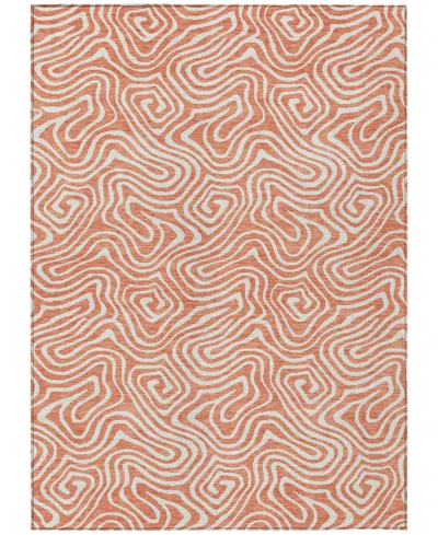 Addison Chantille Mahine Washable Acn1030 9'x12' Area Rug In Salmon