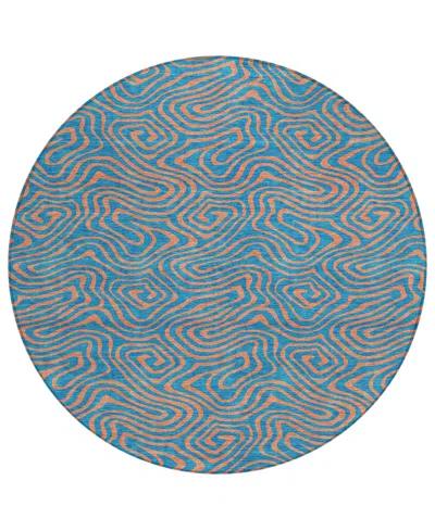 Addison Chantille Mahine Washable Acn1031 8'x8' Round Area Rug In Teal