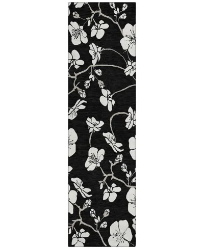 Addison Chantille Mahine Washable Acn1032 2'3"x7'6" Runner Area Rug In Black
