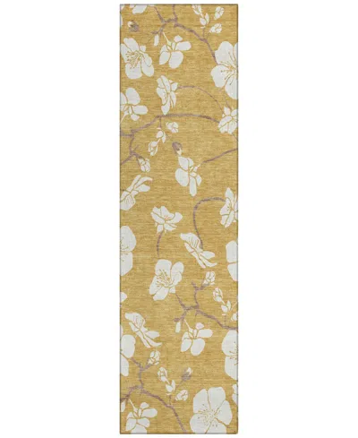 Addison Chantille Mahine Washable Acn1032 2'3"x7'6" Runner Area Rug In Gold