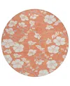 Addison Chantille Mahine Washable Acn1032 8'x8' Round Area Rug In Coral