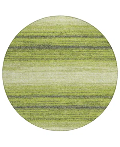 Addison Chantille Mahine Washable Acn1033 8'x8' Round Area Rug In Lime
